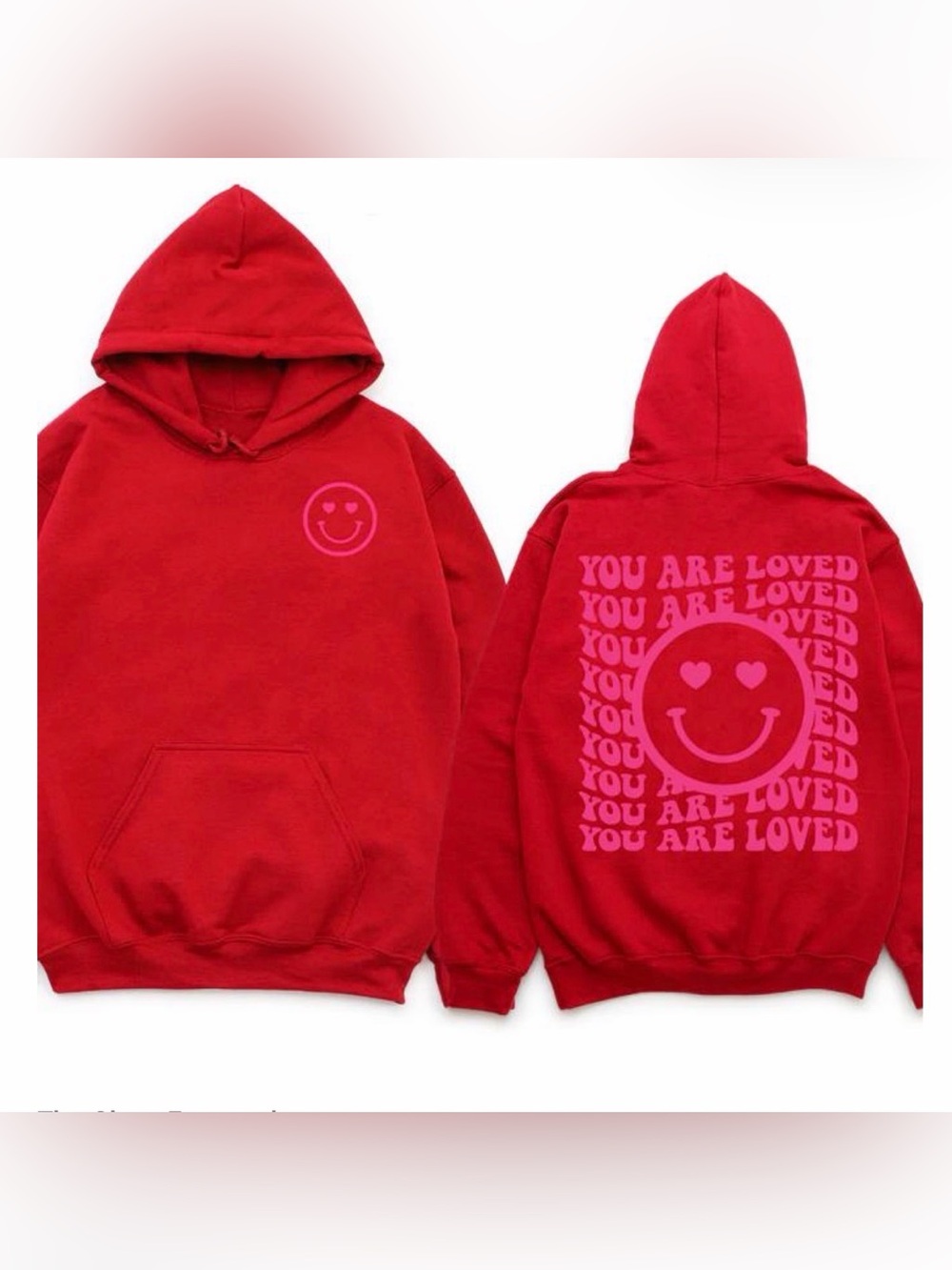 Small YOU ARE LOVED’ Happy Face Unisex Hoodie size nwot